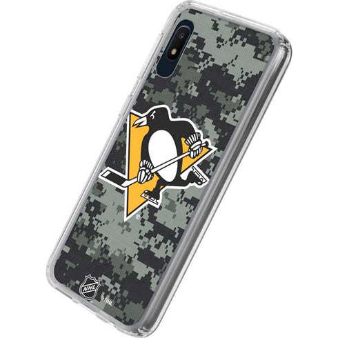NHL Pittsburgh Penguins Camo Galaxy A10e Clear Case