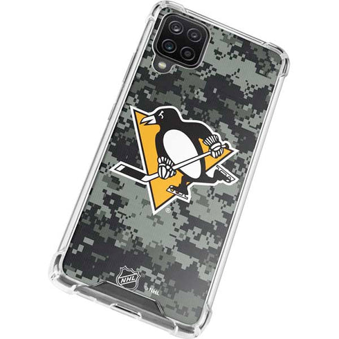NHL Pittsburgh Penguins Camo Galaxy A12 Clear Case