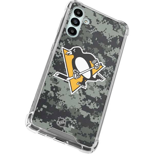 NHL Pittsburgh Penguins Camo Galaxy A13 5G Clear Case