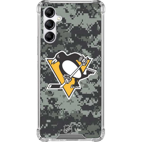 NHL Pittsburgh Penguins Camo Galaxy A14 5G Clear Case
