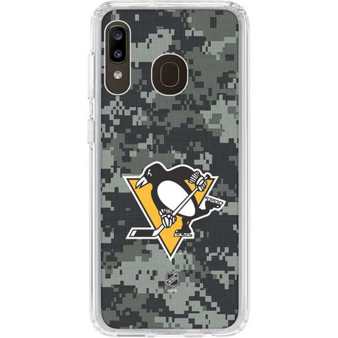 NHL Pittsburgh Penguins Camo Galaxy A20 Clear Case