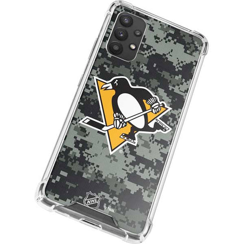 NHL Pittsburgh Penguins Camo Galaxy A32 5G Clear Case
