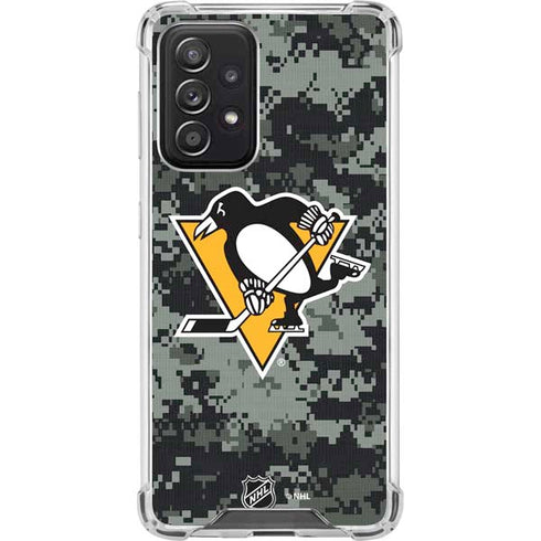 NHL Pittsburgh Penguins Camo Galaxy A52 5G Clear Case