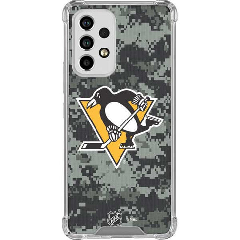 NHL Pittsburgh Penguins Camo Galaxy A53 5G Clear Case