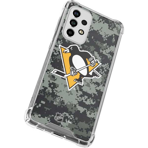 NHL Pittsburgh Penguins Camo Galaxy A53 5G Clear Case
