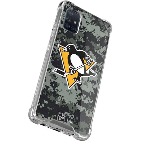 NHL Pittsburgh Penguins Camo Galaxy A71 5G Clear Case
