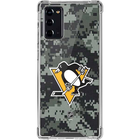 NHL Pittsburgh Penguins Camo Galaxy Note20 5G Clear Case