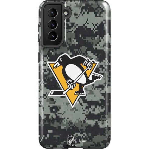 NHL Pittsburgh Penguins Camo Galaxy S21 FE Pro Case