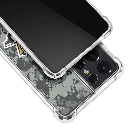 NHL Pittsburgh Penguins Camo Galaxy S21 Ultra 5G Clear Case