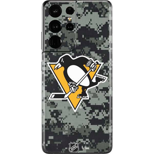 NHL Pittsburgh Penguins Camo Galaxy S21 Ultra 5G Skin