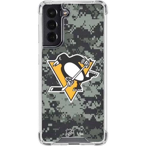 NHL Pittsburgh Penguins Camo Galaxy S22 Clear Case