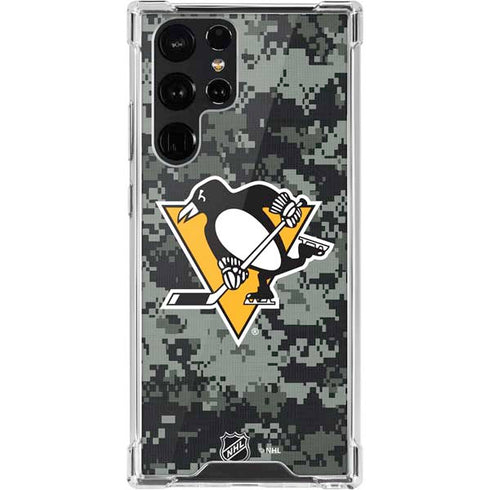 NHL Pittsburgh Penguins Camo Galaxy S22 Ultra Clear Case