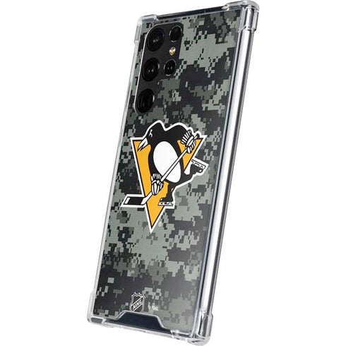 NHL Pittsburgh Penguins Camo Galaxy S22 Ultra Clear Case