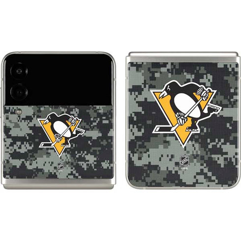 NHL Pittsburgh Penguins Camo Galaxy Z Flip3 5G Skin