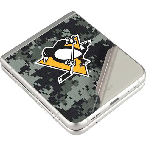 NHL Pittsburgh Penguins Camo Galaxy Z Flip3 5G Skin