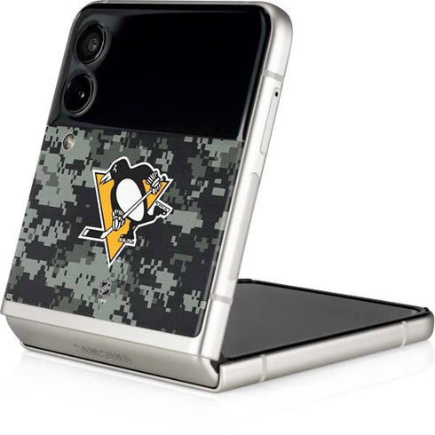 NHL Pittsburgh Penguins Camo Galaxy Z Flip3 5G Skin