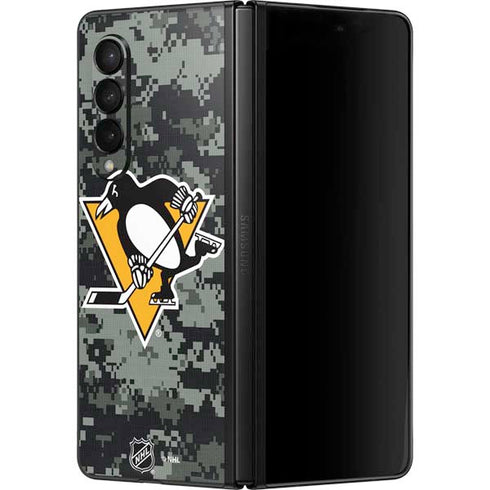 NHL Pittsburgh Penguins Camo Galaxy Z Fold3 5G Skin