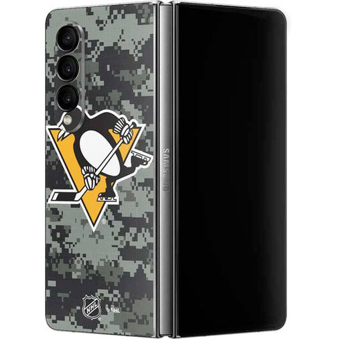 NHL Pittsburgh Penguins Camo Galaxy Z Fold4 5G Skin