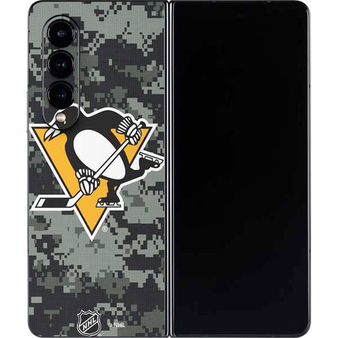 NHL Pittsburgh Penguins Camo Galaxy Z Fold4 5G Skin
