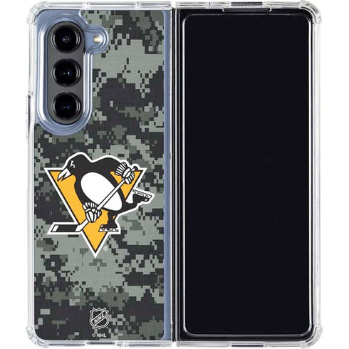 NHL Pittsburgh Penguins Camo Galaxy Z Fold5 5G Clear Case
