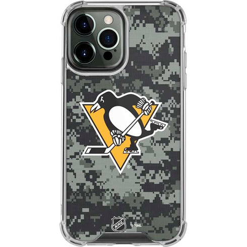 NHL Pittsburgh Penguins Camo iPhone 13 Pro Max Clear Case