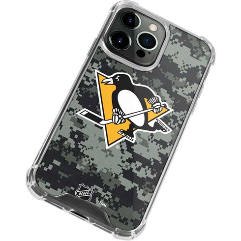 NHL Pittsburgh Penguins Camo iPhone 13 Pro Max Clear Case