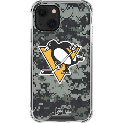 NHL Pittsburgh Penguins Camo iPhone 14 Plus Clear Case