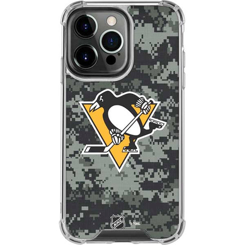 NHL Pittsburgh Penguins Camo iPhone 14 Pro Clear Case