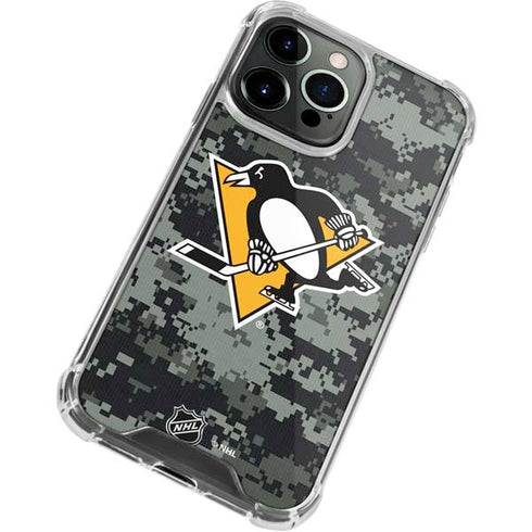 NHL Pittsburgh Penguins Camo iPhone 14 Pro Max Clear Case