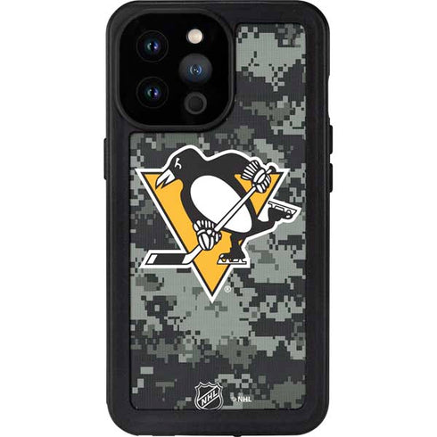 NHL Pittsburgh Penguins Camo iPhone 14 Pro Max Waterproof Case