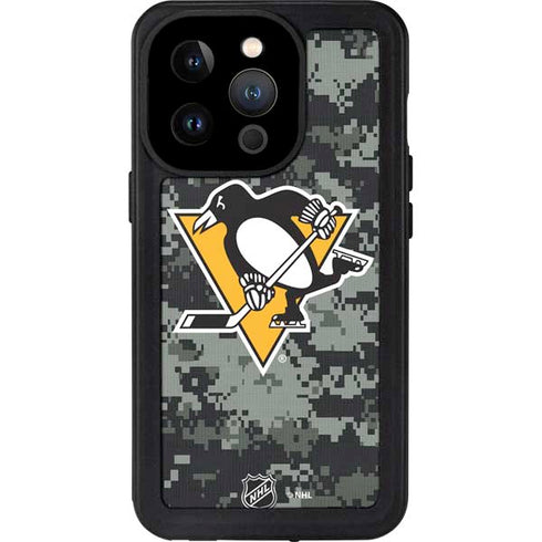 NHL Pittsburgh Penguins Camo iPhone 14 Pro Waterproof Case