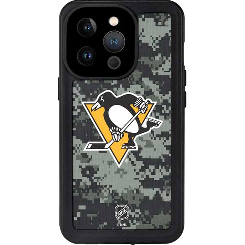NHL Pittsburgh Penguins Camo iPhone 15 Pro Waterproof Case
