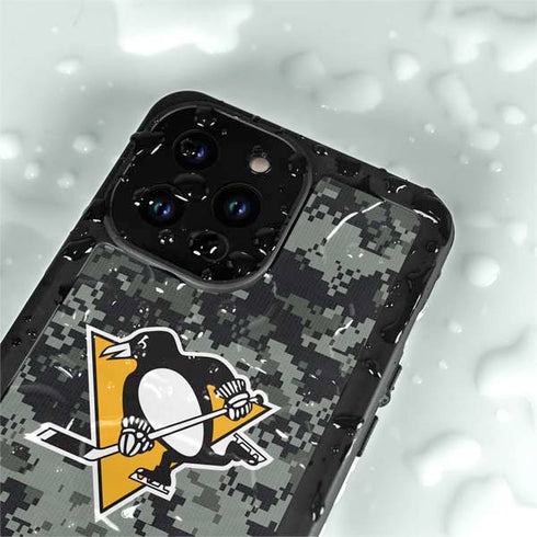 NHL Pittsburgh Penguins Camo iPhone 15 Pro Waterproof Case