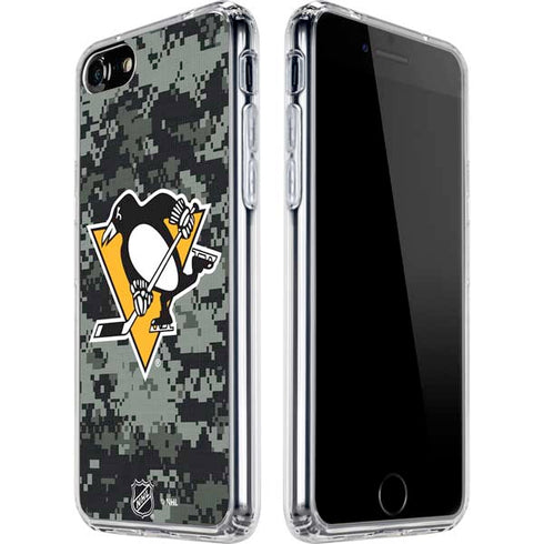 NHL Pittsburgh Penguins Camo iPhone SE (2nd & 3rd Gen) Clear Case