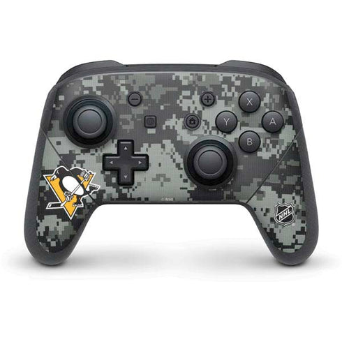 NHL Pittsburgh Penguins Camo Nintendo Switch Pro Controller Skin