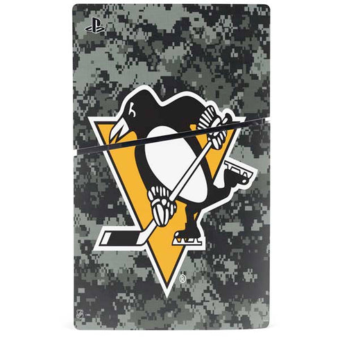 NHL Pittsburgh Penguins Camo PS5 Slim Disk Console Skin