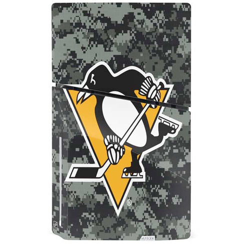 NHL Pittsburgh Penguins Camo PS5 Slim Disk Console Skin