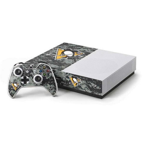 NHL Pittsburgh Penguins Camo Xbox One S Console and Controller Bundle Skin