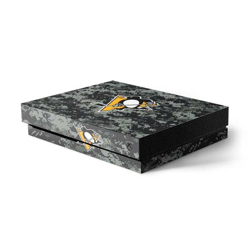 NHL Pittsburgh Penguins Camo Xbox One X Console Skin