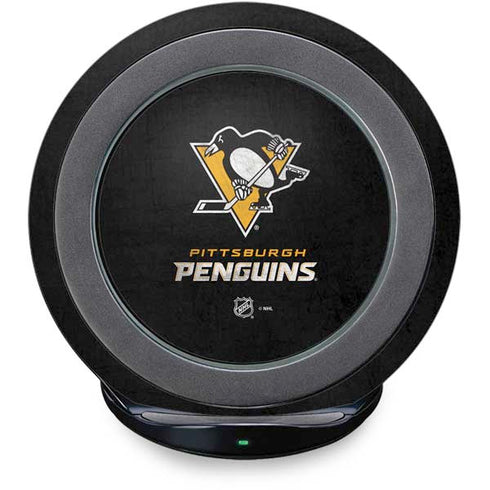 NHL Pittsburgh Penguins Distressed Fast Charge Wireless Charging Stand Skin