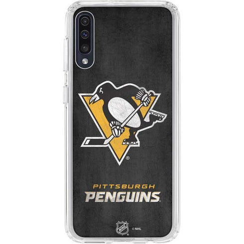 NHL Pittsburgh Penguins Distressed Galaxy A50 Clear Case