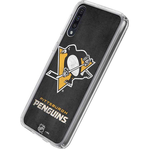 NHL Pittsburgh Penguins Distressed Galaxy A50 Clear Case
