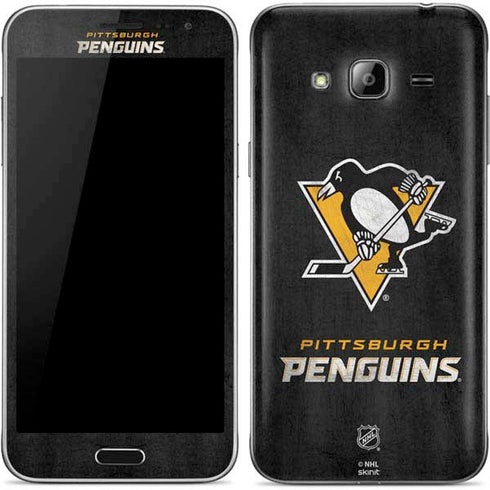 NHL Pittsburgh Penguins Distressed Galaxy J3 Skin