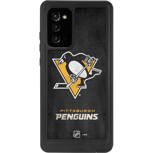 NHL Pittsburgh Penguins Distressed Galaxy Note20 5G Waterproof Case