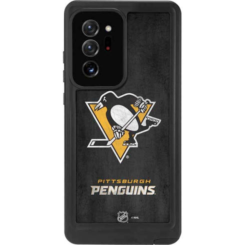 NHL Pittsburgh Penguins Distressed Galaxy Note20 Ultra 5G Waterproof Case