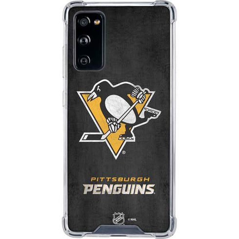 NHL Pittsburgh Penguins Distressed Galaxy S20 FE Clear Case