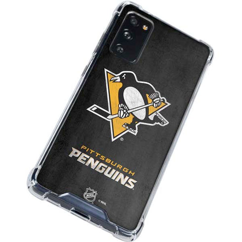 NHL Pittsburgh Penguins Distressed Galaxy S20 FE Clear Case