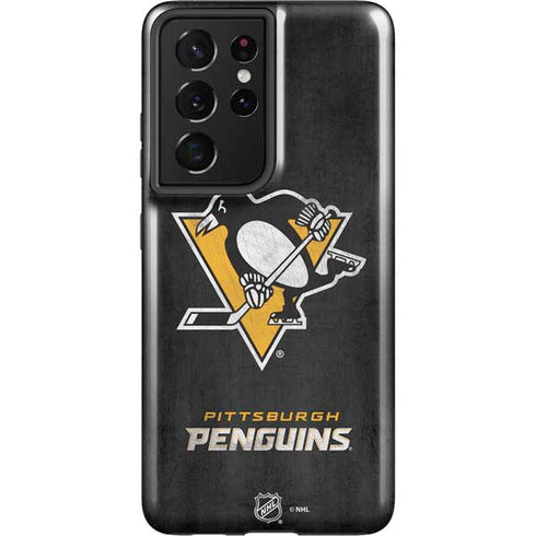 NHL Pittsburgh Penguins Distressed Galaxy S21 Ultra 5G Pro Case