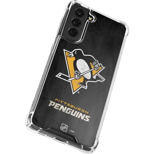 NHL Pittsburgh Penguins Distressed Galaxy S22 Clear Case
