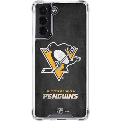 NHL Pittsburgh Penguins Distressed Galaxy S22 Clear Case